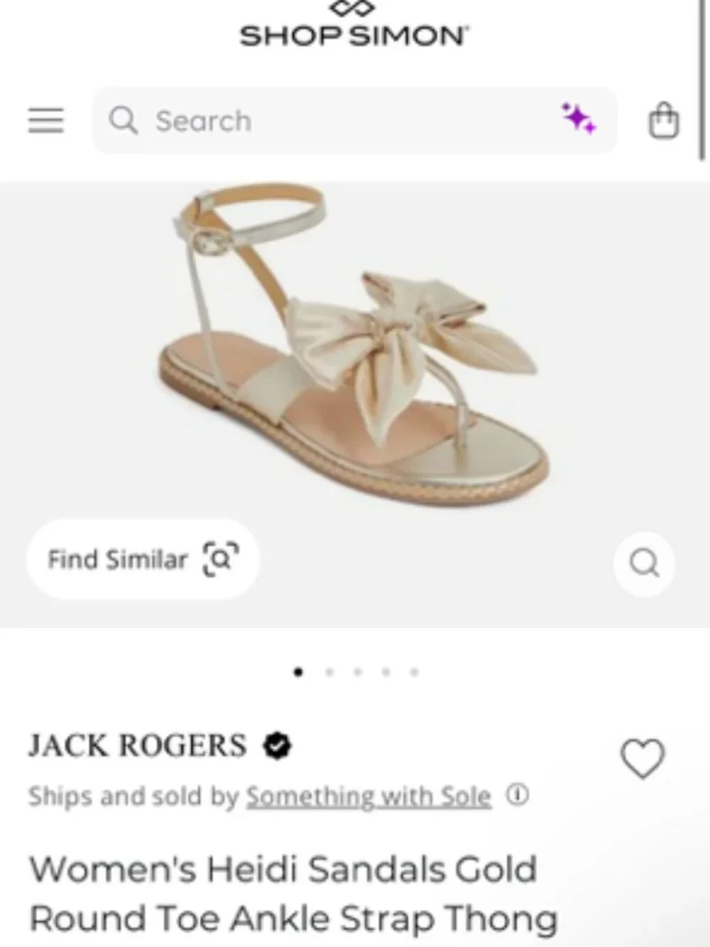 Jack Rogers Heidi Gold Bow Sandal Women Sizse 9